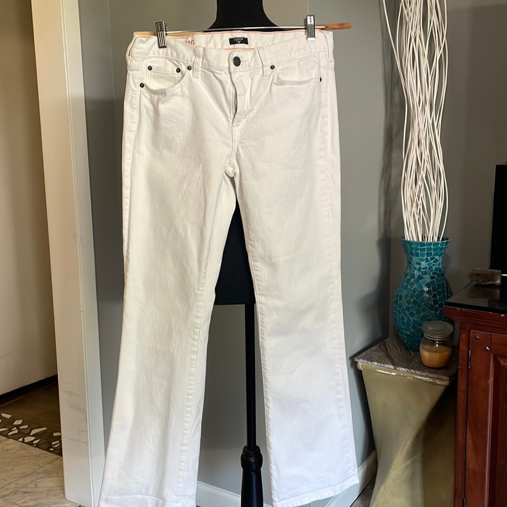 J. Crew Hipslung White Denim Stretch Jeans